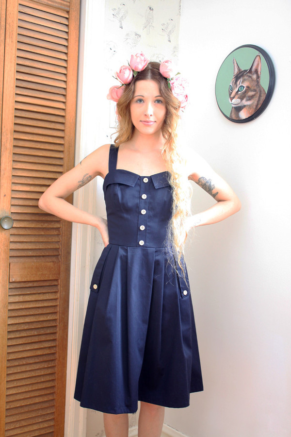 Birds of North America Tyrant Dress (Navy) Birds of North America Tyrant Dress (Navy)