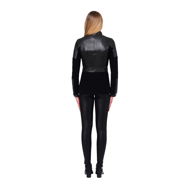 LAMARQUE MANUELLA Wool and Leather Long Biker LAMARQUE MANUELLA Wool and Leather Long Biker
