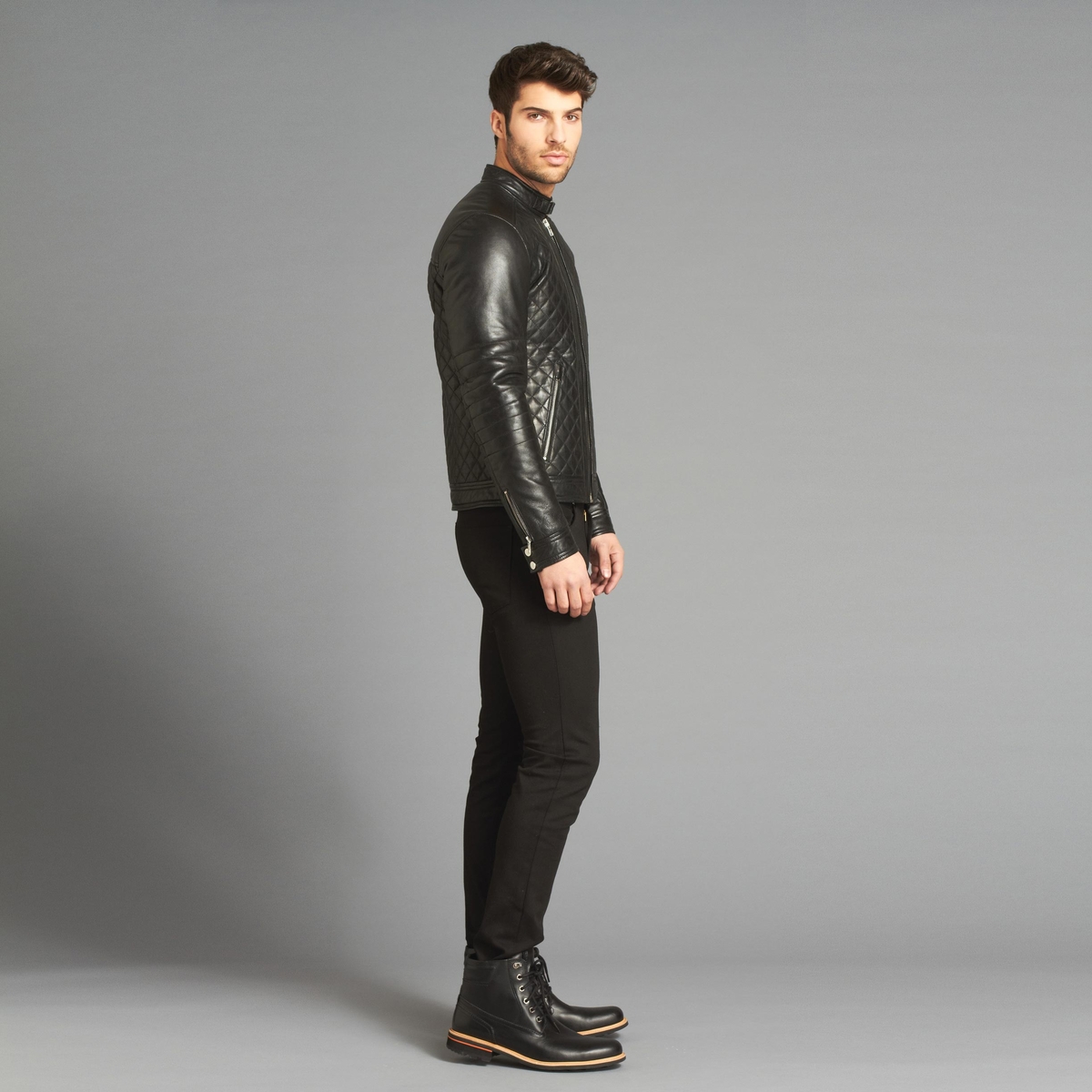 Men S Lamarque Loaded Trigger Quilted Leather Motorcycle Jacket More This Way