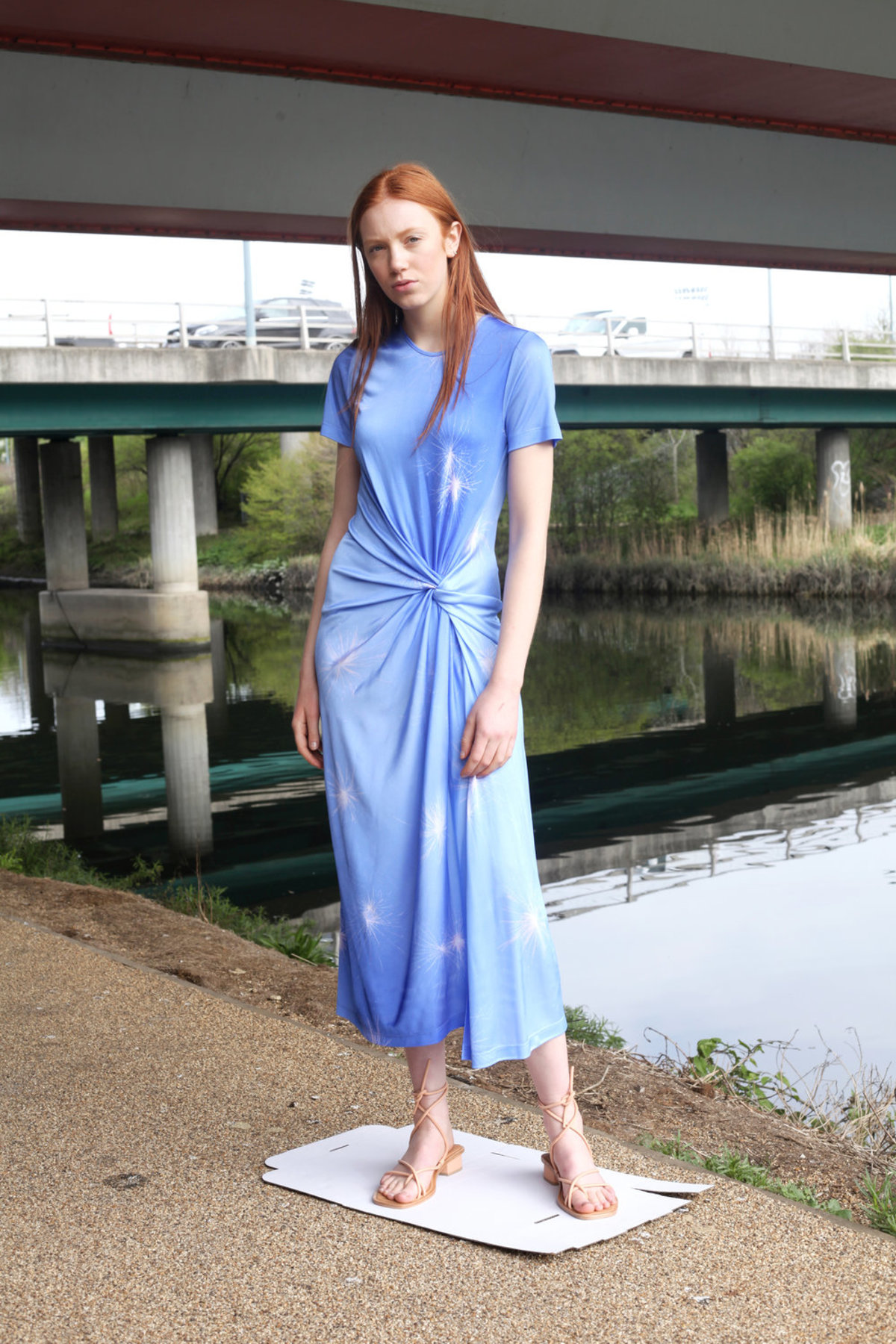 Priscavera Short Sleeve Knot Dress 