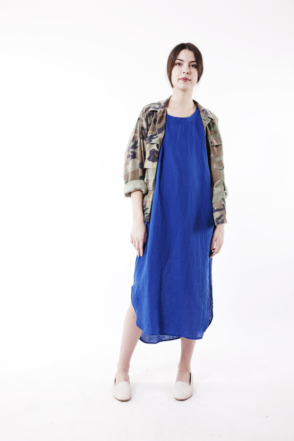 Black Crane Linen Long Dress Black Crane Linen Long Dress
