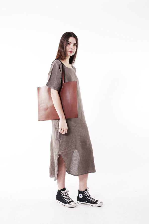 Black Crane Linen Long Dress Black Crane Linen Long Dress