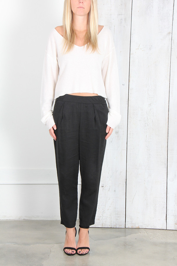 Raquel Allegra BLACK LINEN EASY PANT Raquel Allegra BLACK LINEN EASY PANT