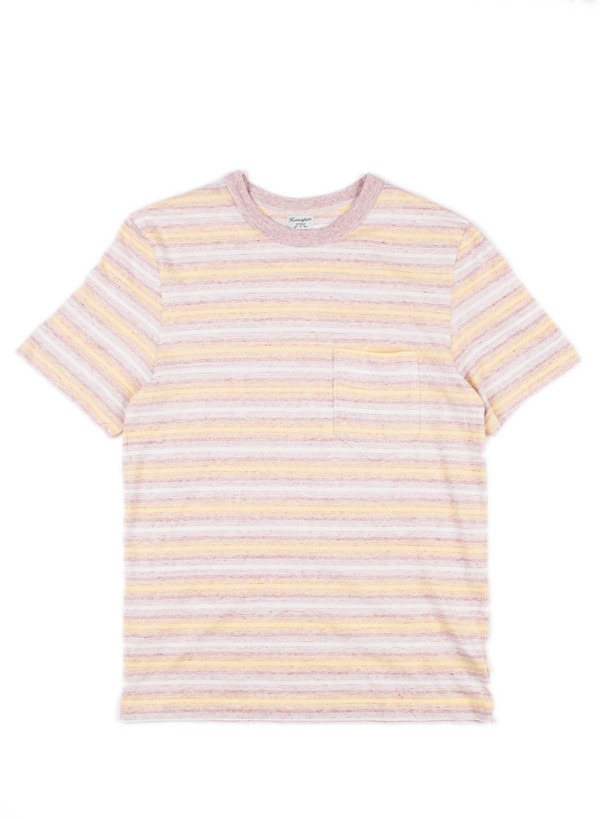 Men's Homespun Dad's Pocket Tee 1940s Stripe Jersey Maroon Men's Homespun Dad's Pocket Tee 1940s Stripe Jersey Maroon