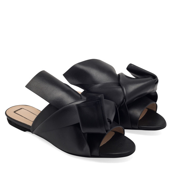 No. 21 Leather slip on bow sandal No. 21 Leather slip on bow sandal