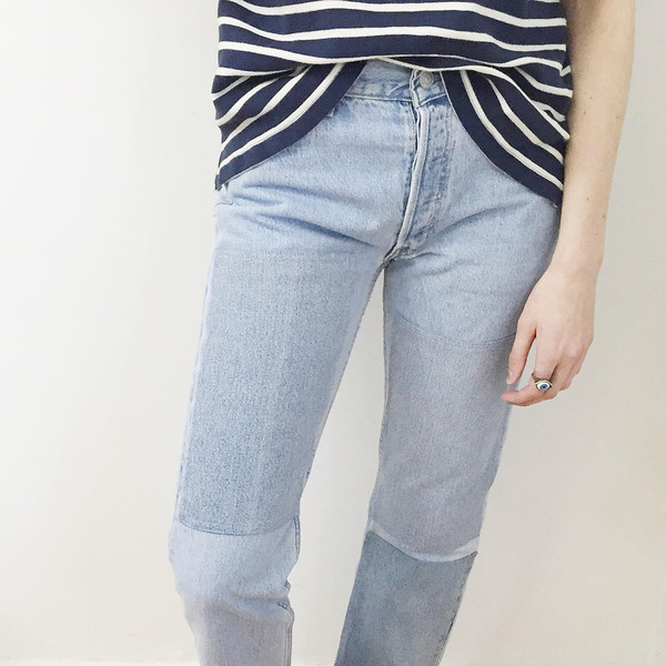 B Sides Jeans - Levi's 501 Patchwork Denim Jeans B Sides Jeans - Levi's 501 Patchwork Denim Jeans