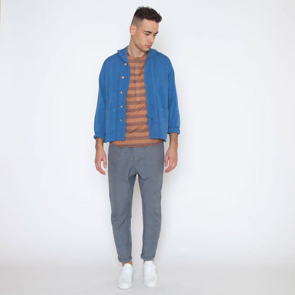 Men's New Market Goods Asamani Canvas Navy Coat Men's New Market Goods Asamani Canvas Navy Coat