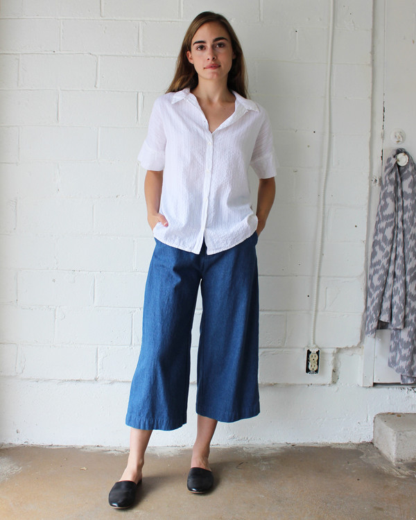 esby STELLA BUTTON DOWN - WHITE DOBBY esby STELLA BUTTON DOWN - WHITE DOBBY