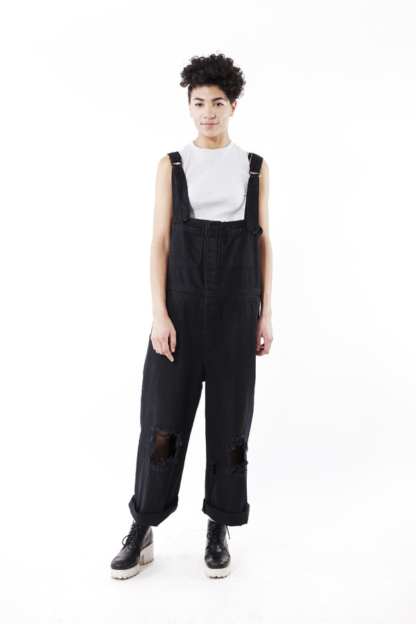 Ikumi Damaged Denim Overalls Ikumi Damaged Denim Overalls