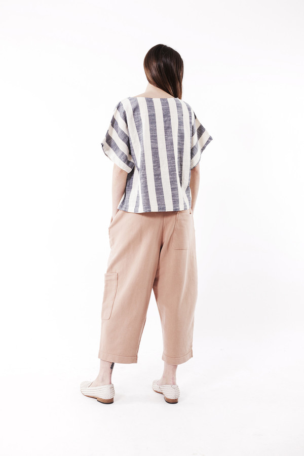 Black Crane Linen Square Top Black Crane Linen Square Top
