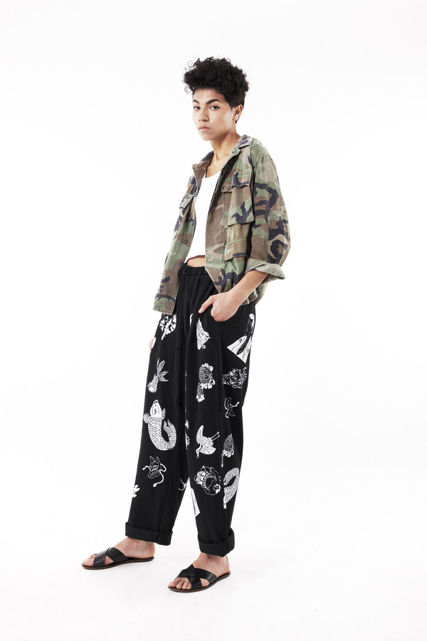 Ikumi Tattoo Long Pants (Black) Ikumi Tattoo Long Pants (Black)