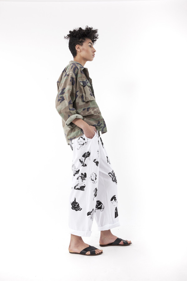Ikumi Tattoo Long Pants (White) Ikumi Tattoo Long Pants (White)