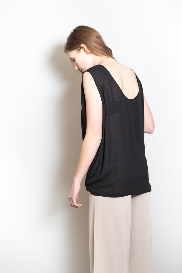 Revisited Crushed Cotton Tank / Black Revisited Crushed Cotton Tank / Black