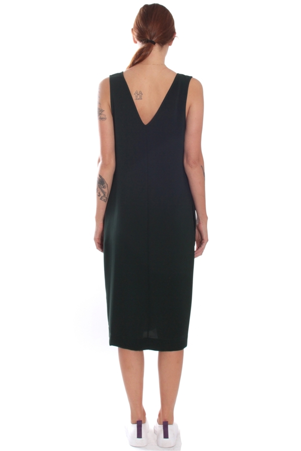Nomia V-Neck Shift Dress Forest Pique Nomia V-Neck Shift Dress Forest Pique