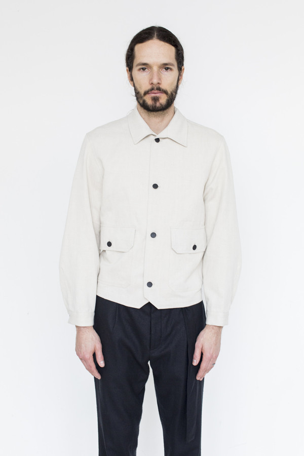 Men's Assembly Cotton Button Jacket - Natural Men's Assembly Cotton Button Jacket - Natural