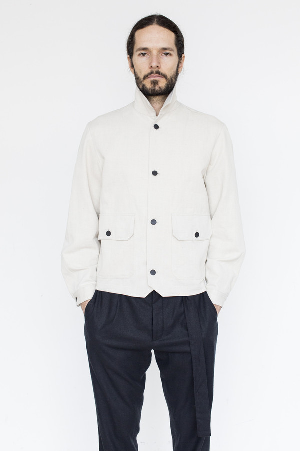 Men's Assembly Cotton Button Jacket - Natural Men's Assembly Cotton Button Jacket - Natural
