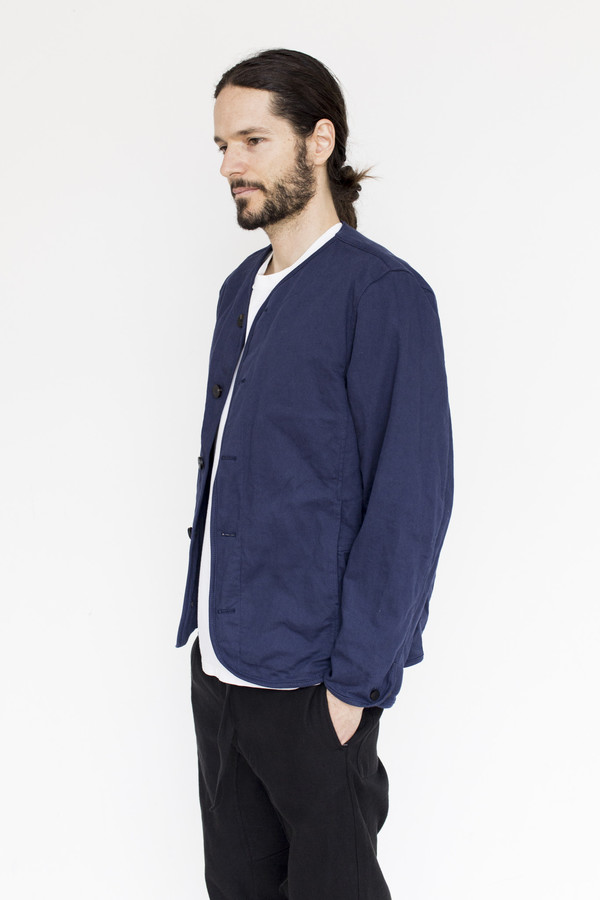 Men's Document Cotton Collarless Jacket Men's Document Cotton Collarless Jacket