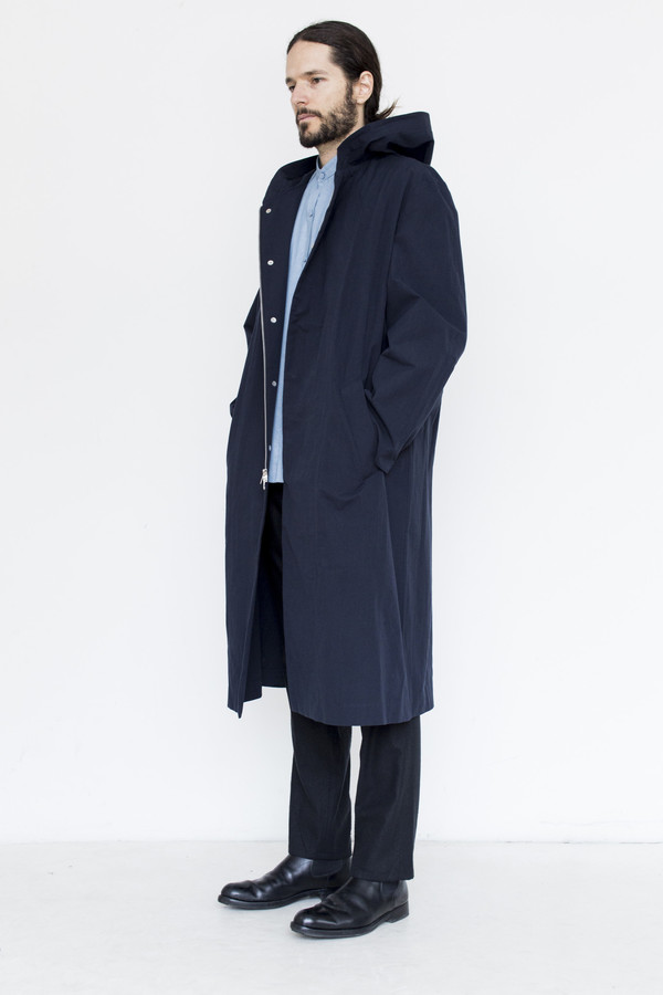 Men's Assembly Cotton Hoodcoat - Navy Men's Assembly Cotton Hoodcoat - Navy
