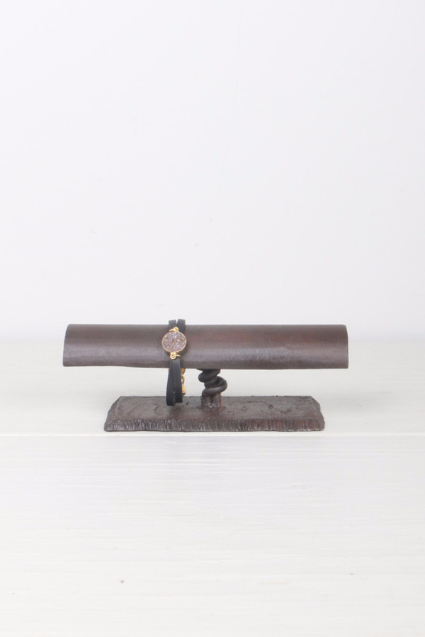 Mickey Lynn Leather Wrap W/ Agate Circle Druzy Mickey Lynn Leather Wrap W/ Agate Circle Druzy