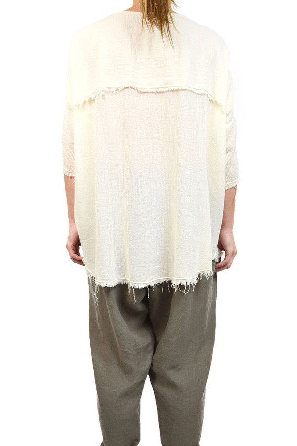 Black Crane Square Top - Cream Black Crane Square Top - Cream