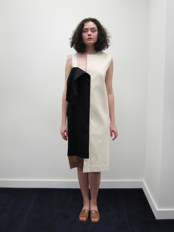 Nancy Stella Soto Offset Denim Front Flap Dress Nancy Stella Soto Offset Denim Front Flap Dress