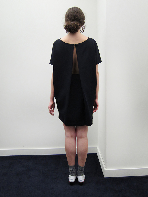 KAAREM Angle Mini Dolman Open Back Dress | Blue/Black KAAREM Angle Mini Dolman Open Back Dress | Blue/Black