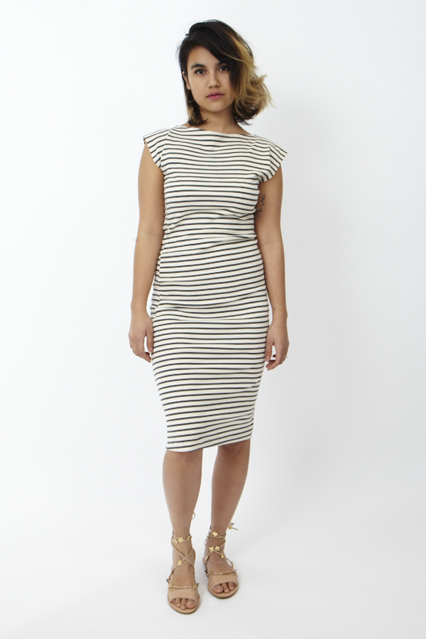 Study NY Twist Dress Natural Stripe Study NY Twist Dress Natural Stripe