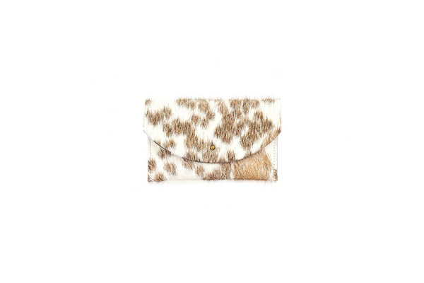 Primecut TAN SPOTTED PASSPORT CLUTCH Primecut TAN SPOTTED PASSPORT CLUTCH