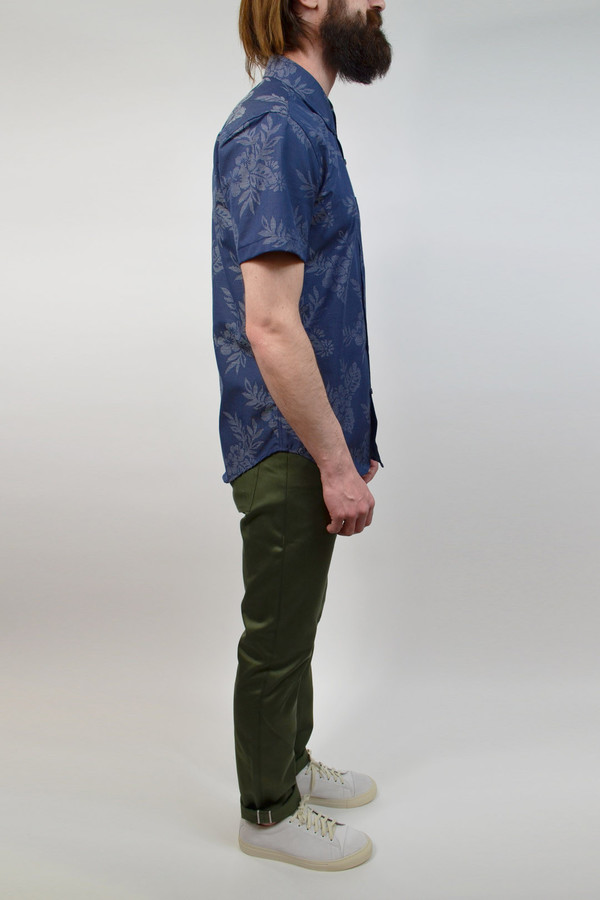 Men's United Stock Dry Goods Floral Jacquard S/S Shirt I Navy Men's United Stock Dry Goods Floral Jacquard S/S Shirt I Navy