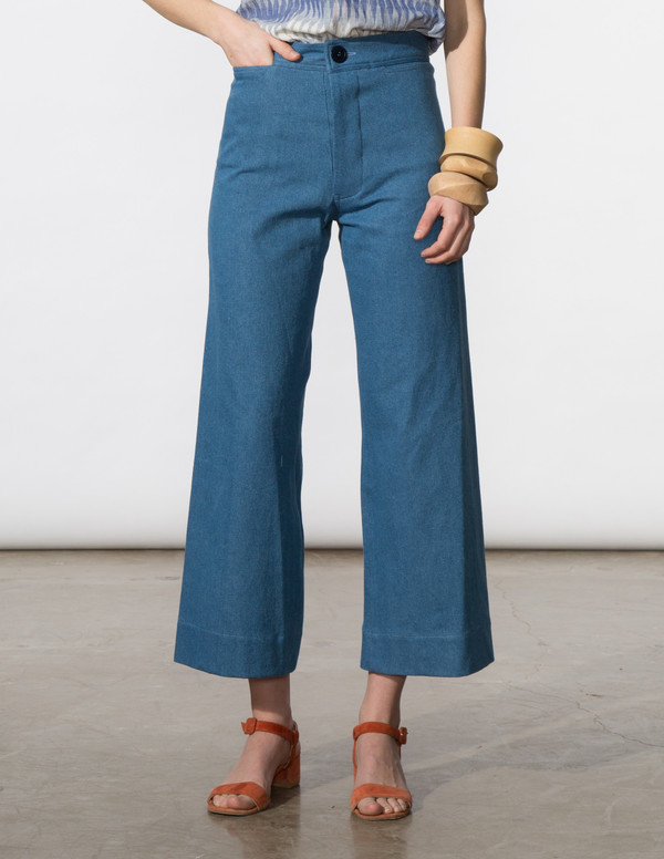 SBJ Austin Angela Pant in Blue Denim SBJ Austin Angela Pant in Blue Denim