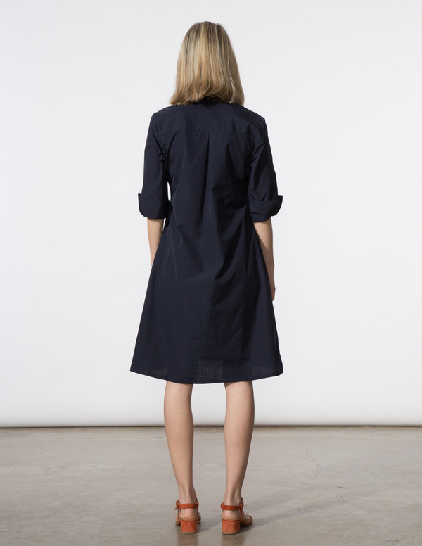 SBJ Austin Ellen Dress in Navy Italian Poplin SBJ Austin Ellen Dress in Navy Italian Poplin