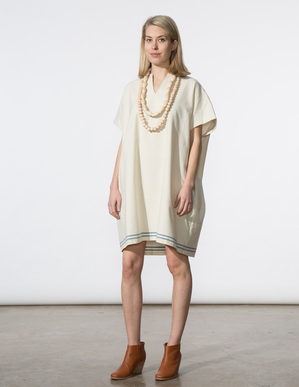SBJ Austin Mary Dress in Cream/Blue Stripe SBJ Austin Mary Dress in Cream/Blue Stripe