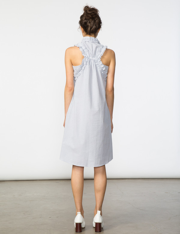 SBJ Austin Tracey Dress in Grey Seersucker SBJ Austin Tracey Dress in Grey Seersucker