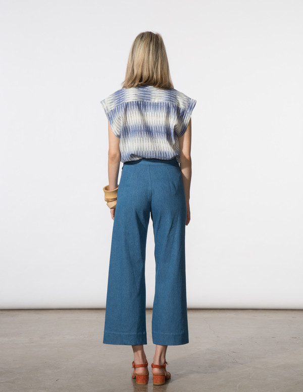 SBJ Austin Vivienne Top in Blue Ikat SBJ Austin Vivienne Top in Blue Ikat