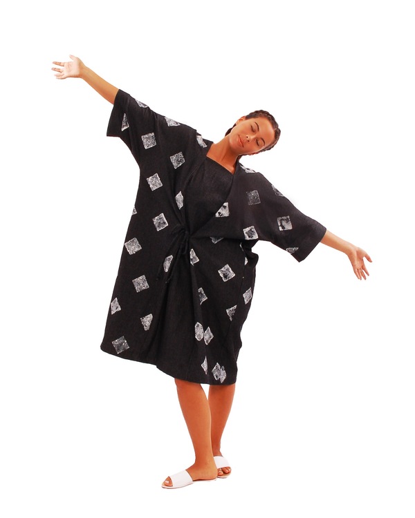 323 Hand Stamped Kimono Dress 323 Hand Stamped Kimono Dress