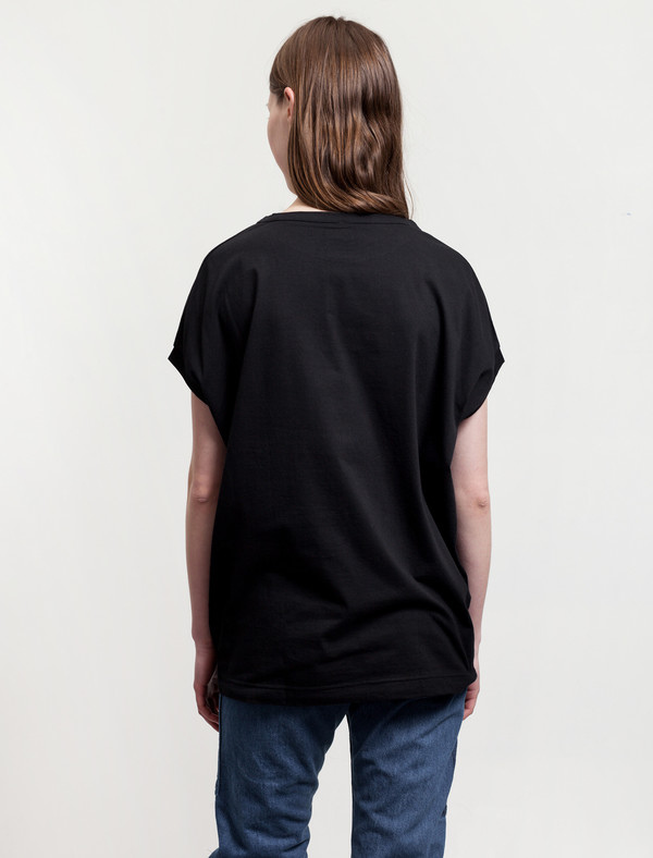 Ys by Yohji Yamamoto Cap Sleeve T-Shirt Black Ys by Yohji Yamamoto Cap Sleeve T-Shirt Black