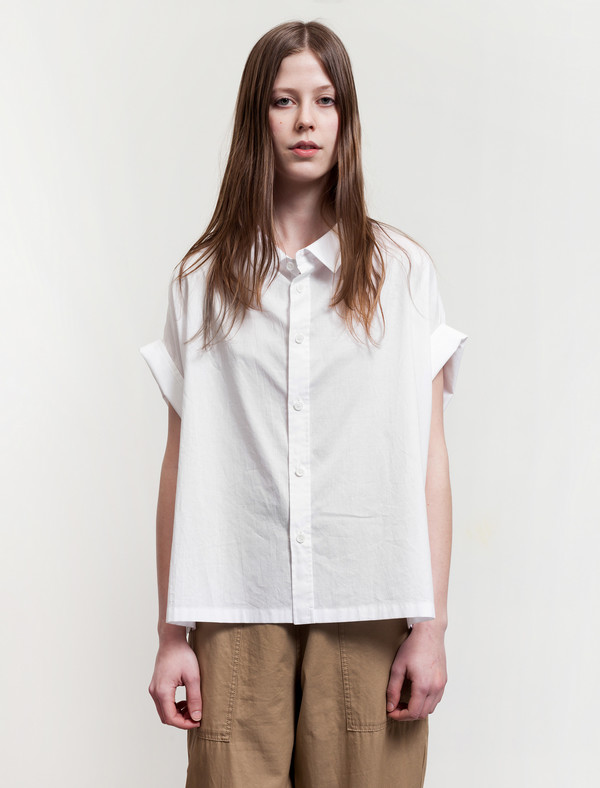 Ys by Yohji Yamamoto Mini Sleeve Shirt White Ys by Yohji Yamamoto Mini Sleeve Shirt White