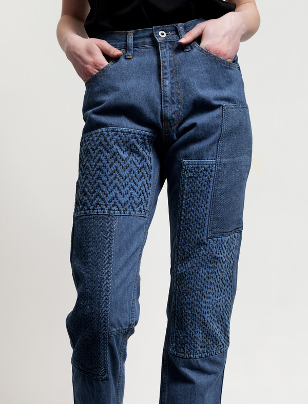 Ys by Yohji Yamamoto Quilted Patchwork Denim Indigo Ys by Yohji Yamamoto Quilted Patchwork Denim Indigo