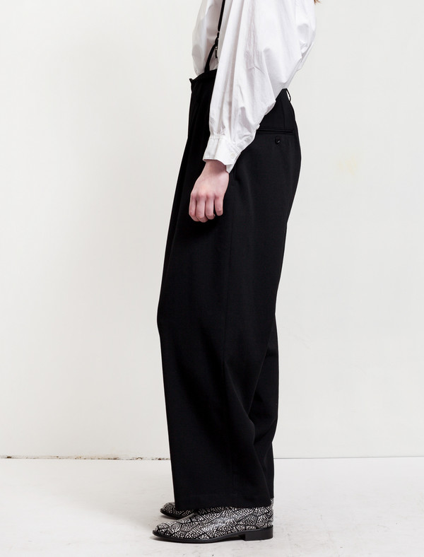 Ys by Yohji Yamamoto Suspender Trousers Gabardine Black Ys by Yohji Yamamoto Suspender Trousers Gabardine Black