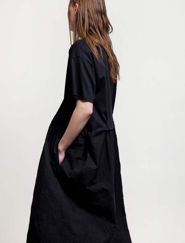 Ys by Yohji Yamamoto Tuck Detail Dress Navy Ys by Yohji Yamamoto Tuck Detail Dress Navy