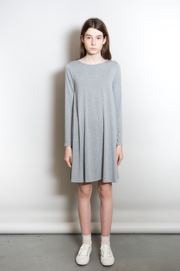 BLQ Basiq Long Sleeve Swing Dress / Grey BLQ Basiq Long Sleeve Swing Dress / Grey