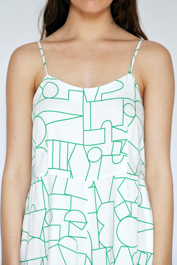 Dusen Dusen Blockhead Green Culotte Romper Dusen Dusen Blockhead Green Culotte Romper