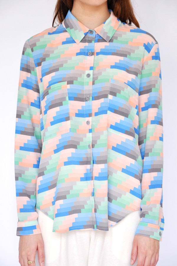 Gradient Stripe Collared Buttonup Gradient Stripe Collared Buttonup