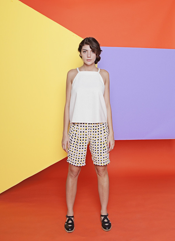 Dusen Dusen Peach Double Dot Elastic Waist Shorts Dusen Dusen Peach Double Dot Elastic Waist Shorts