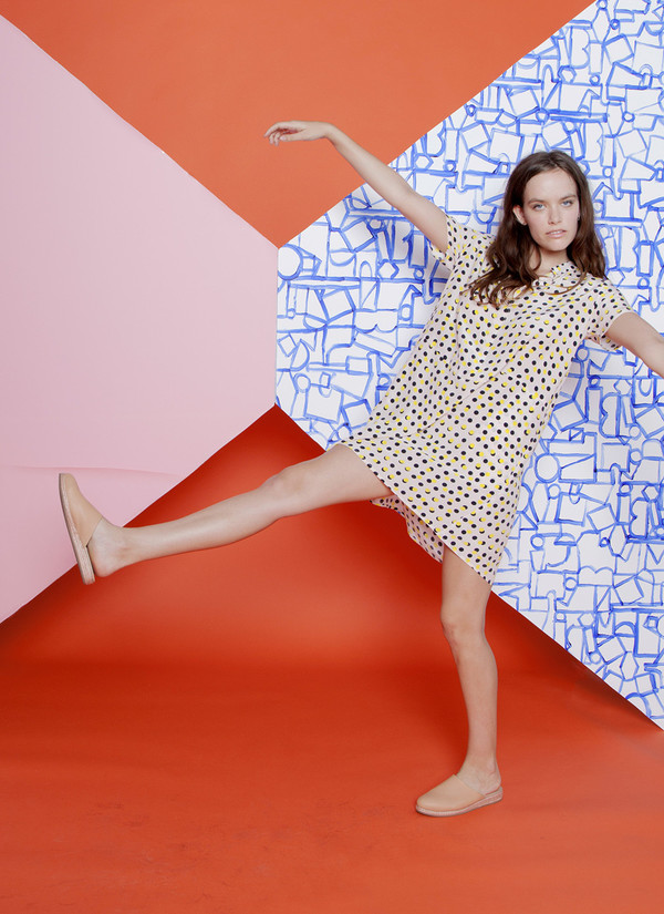 Dusen Dusen Peach Double Dot Oversize Tee Dress Dusen Dusen Peach Double Dot Oversize Tee Dress