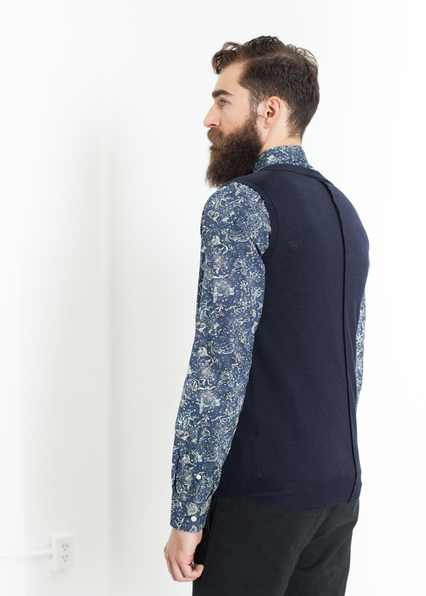 Mauro Grifoni Basic Gilet in Navy Mauro Grifoni Basic Gilet in Navy