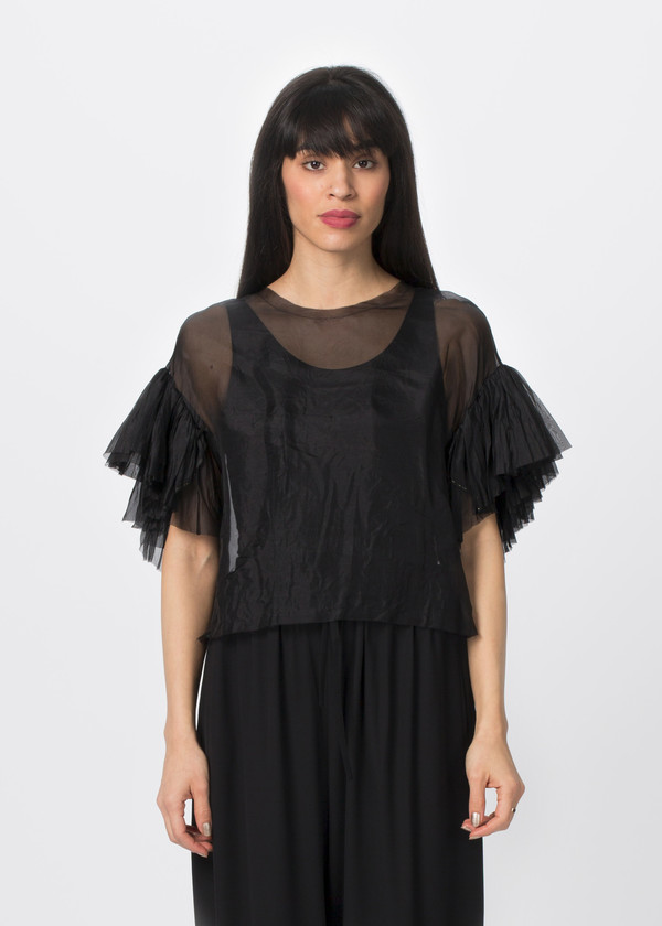 Louiza Babouryan Ruffle Sleeve Top Louiza Babouryan Ruffle Sleeve Top