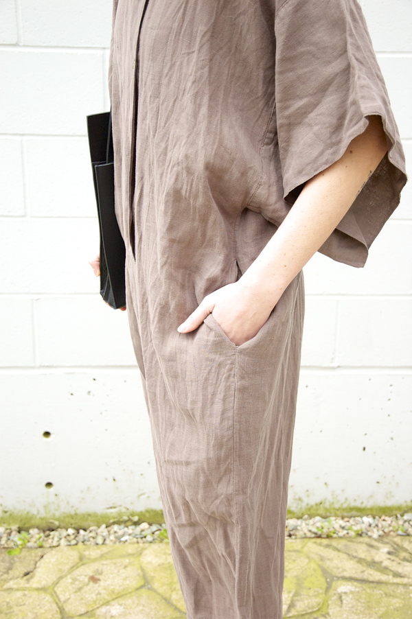 Black Crane Linen Jump Suit Black Crane Linen Jump Suit