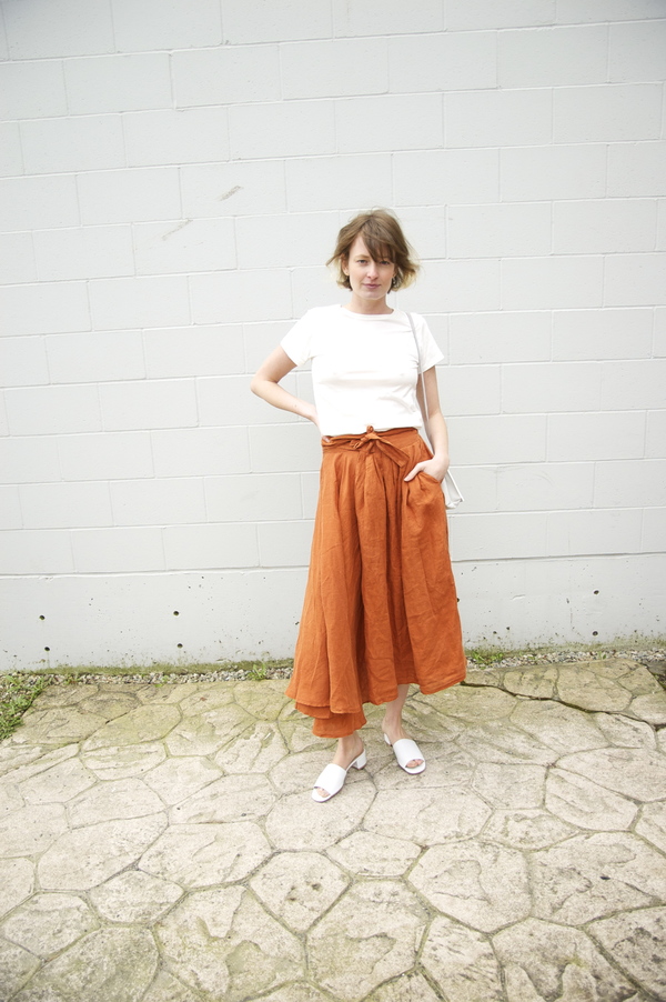 Black Crane Linen Wrap Skirt Black Crane Linen Wrap Skirt