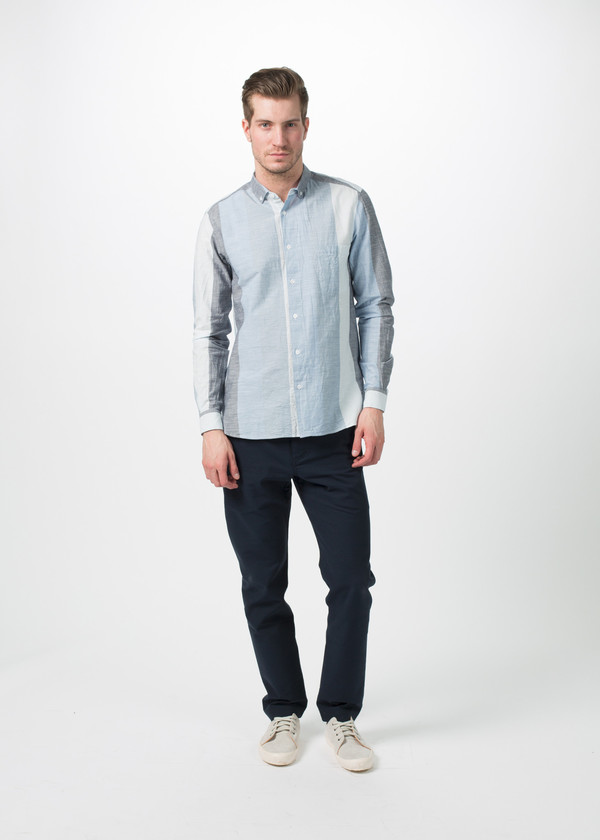 Men's You Must Create Wide Stripe Button Down Shirt Men's You Must Create Wide Stripe Button Down Shirt